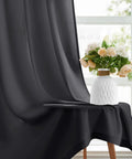 Front view of Black Halloween Privacy Curtains Two Panels 52 By 72 Inches Light Filtering Window Drapes for Bedroom Living Room.
