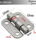 Beefy Heavy Duty Stainless Steel Surface Mount Door Hinges Connector Hardware with measurements and frame linkage
