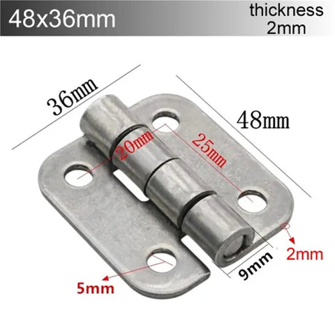 Beefy Heavy Duty Stainless Steel Surface Mount Door Hinges Connector Hardware with measurements and frame linkage
