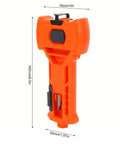 Ace The Install With This Game Changer Door Lock Jig Featuring Reversible Square And Round Blades Plus A Heavy Duty Top Chisel, orange plastic, for precise mortise cuts.