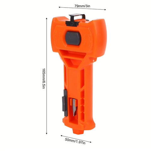 Ace The Install With This Game Changer Door Lock Jig Featuring Reversible Square And Round Blades Plus A Heavy Duty Top Chisel, orange plastic, for precise mortise cuts.