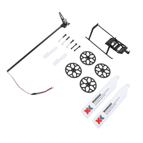 RC Helicopter Parts And Accessories Beefed Up Kit with landing gear, tail rotor, main gear pull rod, and tail assembly components