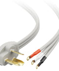 10 Ft 3 Prong Dryer Cord 30A 7500W NEMA 10-30P To 3-Wire Appliance Cord Gray Built Tough For Older Homes showing flat plug and wires