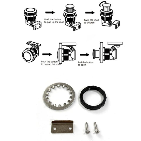 Interior Push Button Latches For Campers And Motorhomes No Fuss Secure Closure Replacement Hardware with installation steps