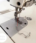 8 Pcs Industrial Sewing Machine Safety Needle Finger Guards installed on machine, showing steel guard design and protection.