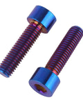 Premium Titanium M8x16 M8x20 M8x25 M8x30 Allen Socket Head Bolts Burnt Blue Finish 4 Pack 6Al4V Grade 5 Titanium Alloy Fasteners