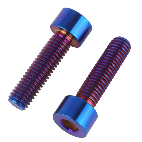 Premium Titanium M8x16 M8x20 M8x25 M8x30 Allen Socket Head Bolts Burnt Blue Finish 4 Pack 6Al4V Grade 5 Titanium Alloy Fasteners
