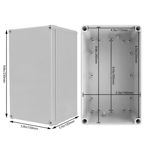Heavy Duty Outdoor Junction Box With Mounting Plate IP67 Waterproof Electrical Enclosure ABS Project Case dimensions 250x150x130mm