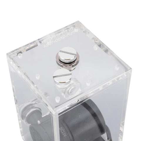Jiawu 850Ml Computer Water Pump Reservoir Combo featuring clear acrylic body and chrome fittings for liquid cooling.