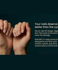 Hands showing natural nails after using Three Step Nail Buffer Block For Natural Nails With Polish Free Shine That Buffs Ridged Surfaces To Glossy Finish Using Color Coded Steps Smooths Refines And Shines Without Polish Korean Made Pack Of 2.