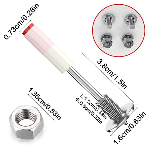 Pro Grade Threaded Concrete Nails With M8 Nut Caps Hardcore Hammer Set Fasteners with threaded nail and nut sizes displayed.