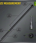 Size measurement for Pack Of 50 No 14 X 8 Wood Structural Screws Tough As Nails Heavy Duty Hex Head Black Timber Log Landscaping Screws Rust Resistant Hex Socket Included Alloy Steel Construction For Strong Outdoor Decking And Fence Projects