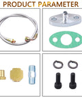Oil Feed Line Kit For T3 T4 T60 T61 T70 1/8 NPT 90 Degree 41 Inch Universal Turbocharger Premium Stainless Steel Braided 4AN Oil Line with fittings