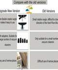 Comparison chart showing new and old Horsehair Floor Attachment For Hard Surfaces And Tile With Vacuum Hose Adapter versions.