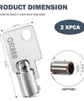GR888 2 Pack Coin Laundry Machine Keys For Greenwald Money Box Lock Replacement 8 20 888 Compatible With Speed Queen