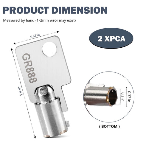 GR888 2 Pack Coin Laundry Machine Keys For Greenwald Money Box Lock Replacement 8 20 888 Compatible With Speed Queen