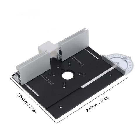 Smooth Operator Router Lift Base With Insert Plate For 65Mm Motors Brings Dead Simple Setup And Knockout Precision To Your Shop Table, black lift base with aluminum side rails.