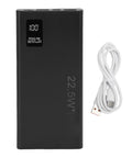 Reliable Mini UPS Battery Backup With 4050Mah Capacity And 3A Output. Compact black power bank with USB cable for routers.
