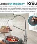 Heavy Duty Stainless Steel Pull Down Kitchen Faucet With Built In Water Filter equipped with a flexible sprayer, ideal for washing produce.