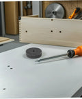Six Pc Nylon Polishing Buffing Discs With 10Mm Hole For Metal Copper And Aluminum Steel Furniture Finishing Industrial Grade Abrasive Action That Gets The Job Done Real Good Fast on a workbench next to a screwdriver.