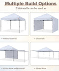Pop Up 10x10 Canopy Tent With Center Lock Easy One Person Setup Dual Shelters 230 Sq Ft multiple build options configuration