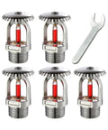 Hella Effective Top Shelf 5 Piece Fire Sprinkler Heads Straight Up Heavy Duty Brass With Fast Heat Activation and Tight Half Inch Npt Threads For Reliable Upright Water Spray Inside Your Space.