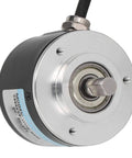 Front view of Beefy Two Phase Incremental Rotary Encoder With PNP Output DC 5 To 24 Volt Lightweight 50 Millimeter Outer Diameter For Robotics