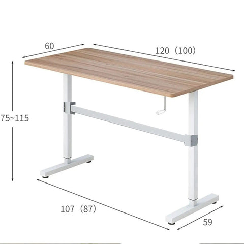 Built Different Crank Adjustable Height Standing Desk, Sweet White Maple Top, dimensions 120x60cm, adjustable frame.