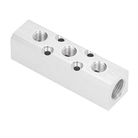 Compressed Air Manifold And Pneumatic Block Coupler Quick Connect Fittings Aluminum Heavy Duty Block Pro Grade side view