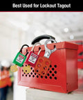 Portable Group Lock Box For Lockout Tagout Safety Makes Equipment Lockout A Breeze With The Handy Latch Tight Feature