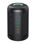 12 Outlets Power Strip Tower With 20W USB C PD Fast Charging, 2 USB C Ports And 3 USB A Ports, 1500J Surge Protection, 3500W Max
