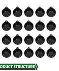 20 Pcs M6 Stainless Steel Hex Head Car Body Bolts Set For Honda And GM Models 1.0 X 20mm 10mm Hex 17mm Washers Black Finish