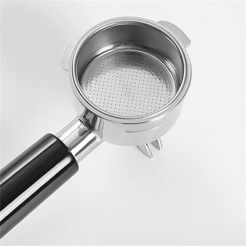 Stainless Steel Espresso Portafilter Handle Replacement For Home Coffee Machines Double Spout Bottomless Design, top view