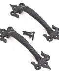 7 Inch Barn Door Handles Pack Of 2 Black Cast Iron Rustic Hardware FDL Design For Garage Doors Fence Gates