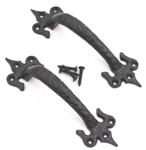 7 Inch Barn Door Handles Pack Of 2 Black Cast Iron Rustic Hardware FDL Design For Garage Doors Fence Gates