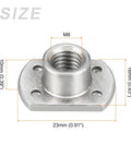 Kick Butt Heavy Duty Carbon Steel Spot Weld Nuts M8 X 1.25mm Thread 25 Pack dimensions, featuring 23x16x10mm flange design.