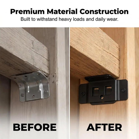 Beefy Black Angle Furniture Corner Brackets 16 Pack for Cabinets Tables and Drawers Strengthen Joints Quick Screw On Brace Set