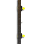 Straight Shooter Heavy Duty Dual Moving Magnet Stud Finder With Built In Nine Inch Level side view showing yellow level and magnetic features.