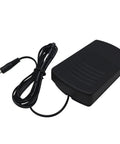 Mini Sewing Machine Foot Pedal Switch For Small Sewing Machines, hands free control showing black pedal with cable
