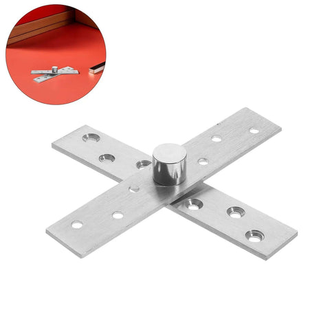 Beefy Set Of 6 Stainless Steel Invisible Concealed Door Pivot Hinges 360 Degree with visible mounting holes on a red background
