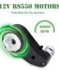 Two Pack 12V Powered Wheels Motors Upgrade Gearbox for Kids Ride On Cars, RS550 Drive Engine, High Speed 40000RPM