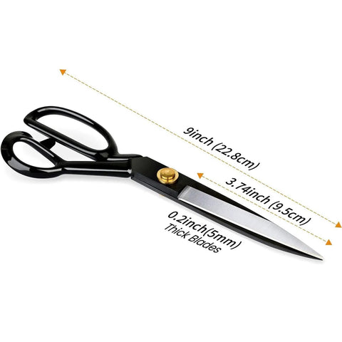 Heavy Duty Fabric Scissors 9 Inch Pro Grade Tailor Shears For Leather Cutting Industrial Sharp Sewing Shears For Home Office Crafters Dressmakers And Artists