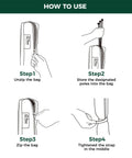 Illustration showing how to use Stakes Bag For Camping And Outdoor Use Stow And Carry Dog Pen Stakes With Ease Heavy Duty Travel Case