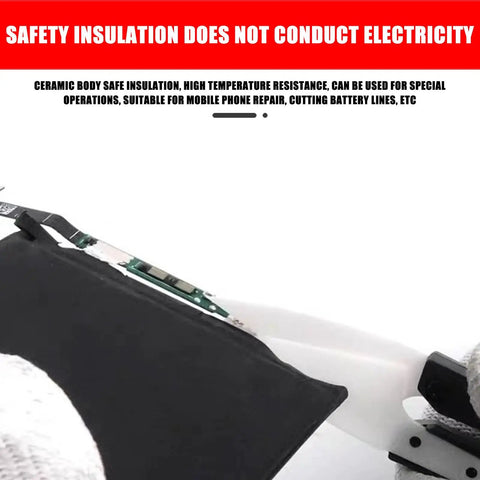 Ceramic Insulated Scissors Heavy Duty Wire Cutters Safe For Live Circuits Razor Sharp Lightweight Rustproof Snips cutting battery lines.