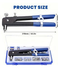 All In One Rivet Nut Tool Kit With 86 Pcs Rivnuts For M3 Through M8, Manual Blind Nut Setter, ergonomic tools and storage case.