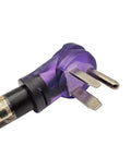 Close-up of plug on Heavy Duty Welder Extension Cord 6 AWG NEMA 6-50 50 Amp 250V 15ft STW Copper Conductors with 3-prong design.