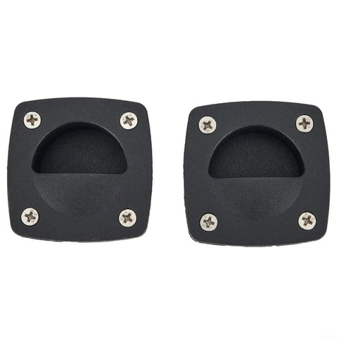 Recessed Nylon Pull Handles Marine Grade For Boats And Yachts Black Flush Mount Cabinet And Drawer Hardware Durable Saltwater Ready Replacement Kit 4 Pieces