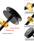 Upgrade Your Ride With This Sleek Single Speed Derailleur Chain Tensioner To Keep Your Chain Locked Tight And Slash The Odds Of A Pesky Drop While You Cruise. Made From Light Aluminum Alloys For Durability And An Easy Adjustable Fit, It Lets Any black and gold chain tensioner with guide wheel and stabilizer