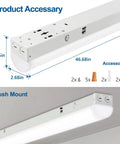 4 Ft LED Shop Lights 40/32/24W Selectable CCT 3500K 4000K 5000K 5200 Lumen High Efficiency Linear Light Fixture Installed