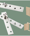 180 Degree Hidden Cabinet Hinges For Inset Doors And Bookcase Cabinets 360 Degrees Pivot Invisible Hinges For Kitchen Cabinets Hidden Door Hinge Stainless Steel 2 Pcs close-up and installed view.